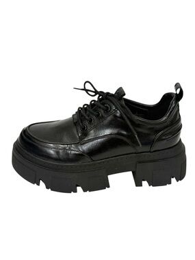KG Kurt Geiger Women's Black Vegan Chunky Platform Loafers Lug Sole Size 36 US 6